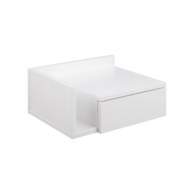 Ashlan Væghængt Sengebord - Vendbar Hvid Design