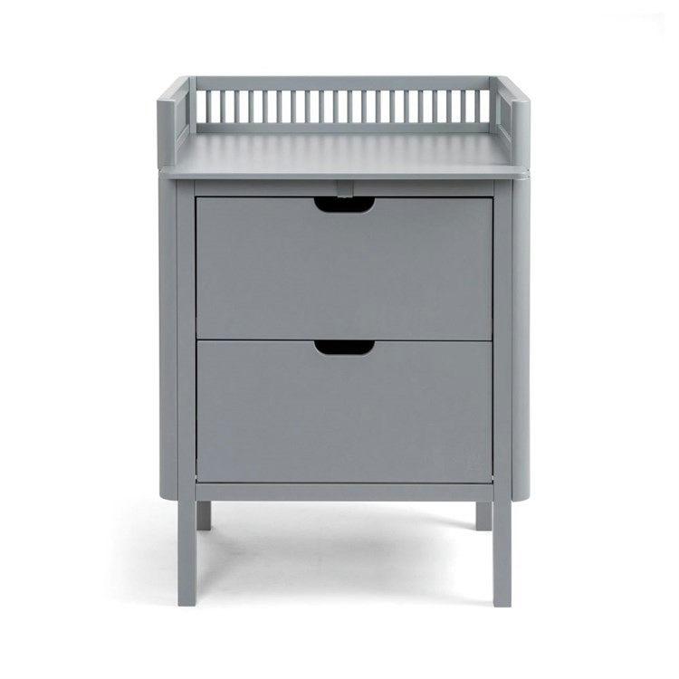Sebra Puslebord med Skuffer i Classic Grey - Perfekt til Børn