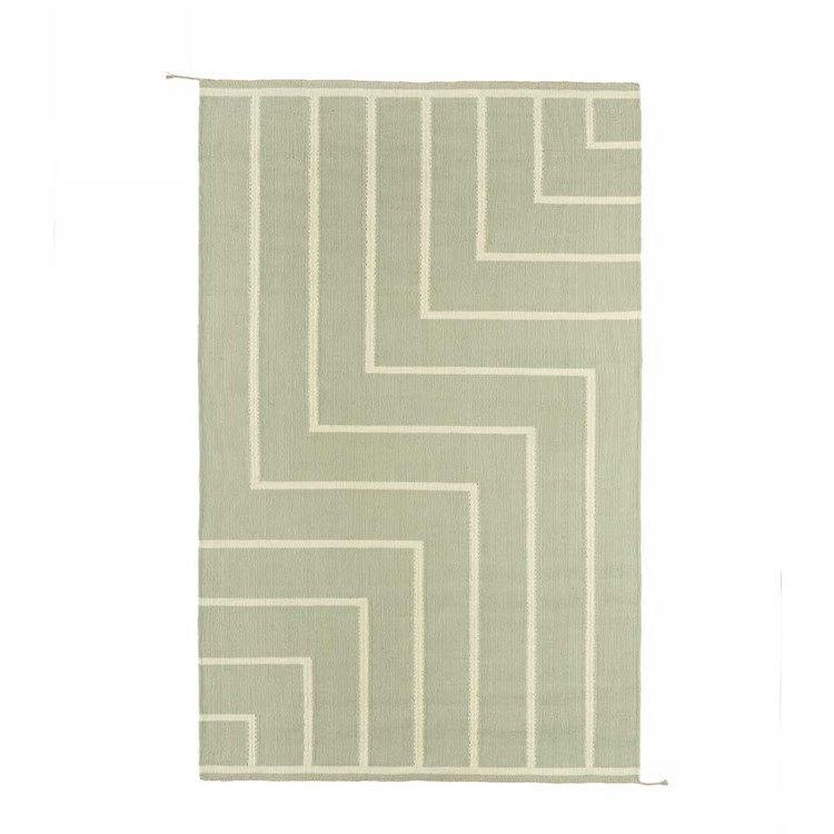 Nordisk Moderne Vibeke Klint VK1 Tæppe i Oliven/Hvid 160x248 cm