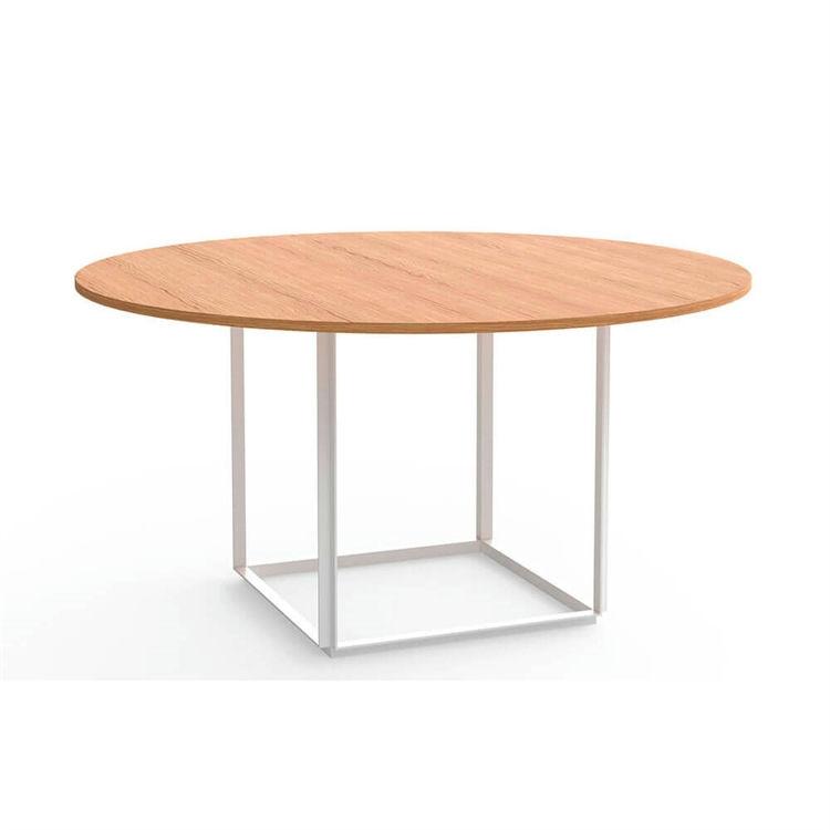 Elegant Florence Spisebord Ø145 i Natur Eg med Hvid Ramme