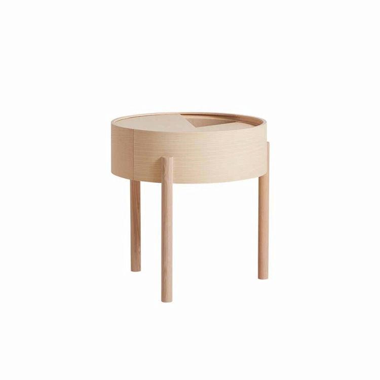 Woud Arc Sofabord i Hvidpigmenteret Ask - Ø42 cm