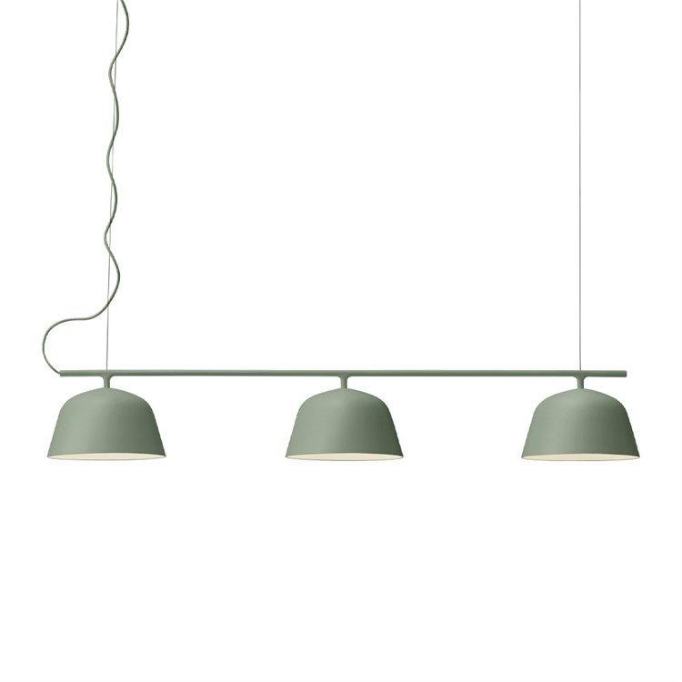 Muuto Ambit Rail Loftlampe i Støvet Grøn - 3 Skærme