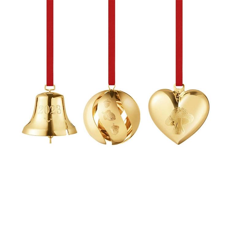 Georg Jensen Gavesæt med Klokke, Bold og Hjerte - Guld