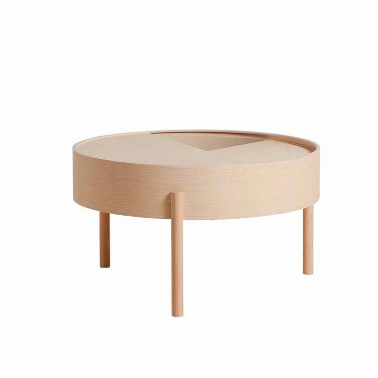 Woud Arc Sofabord i Hvidpigmenteret Ask - Ø66 cm