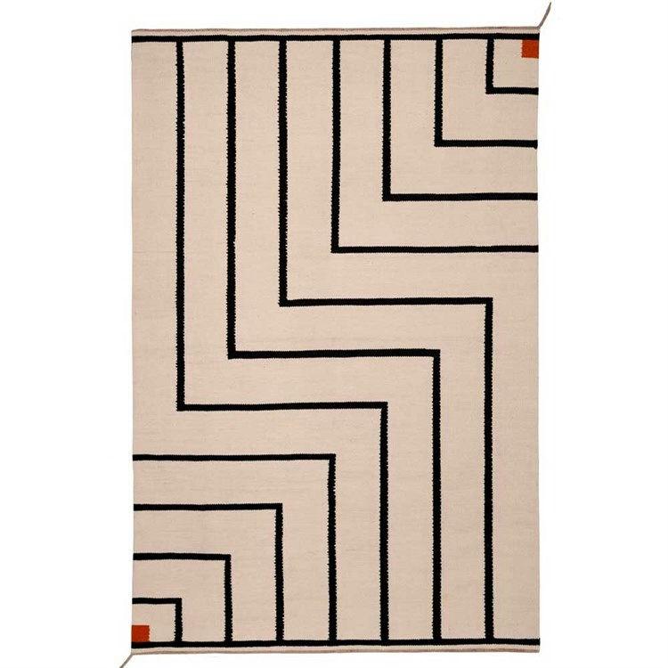 Nordisk Modern Vibeke Klint VK1 Tæppe - Hvid/Sort 200x310 cm