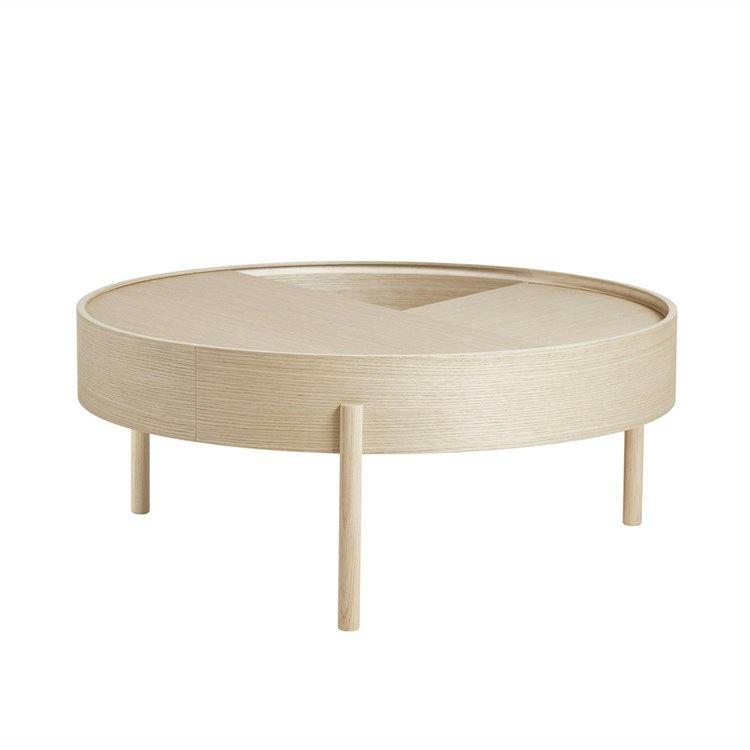Woud Arc Sofabord i Hvidpigmenteret Ask - Ø89 cm