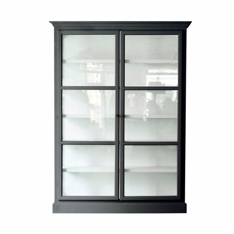 Klassisk Antracitgrå Vitrine Skab fra Lindebjerg Design
