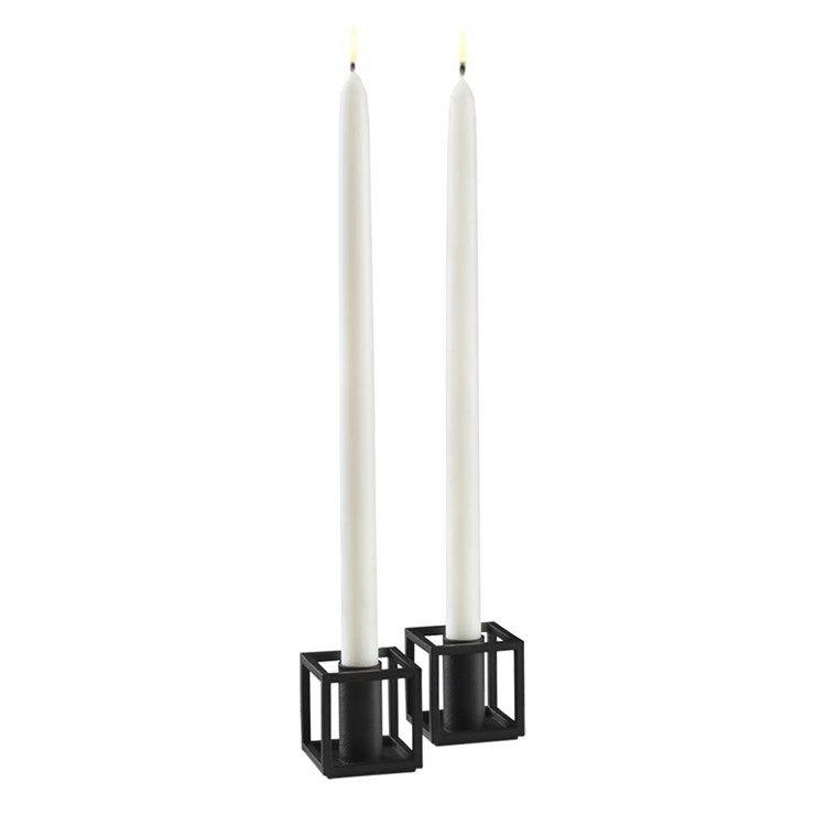 Audo Kubus Micro Lysestager 2 Stk - Sort Elegance