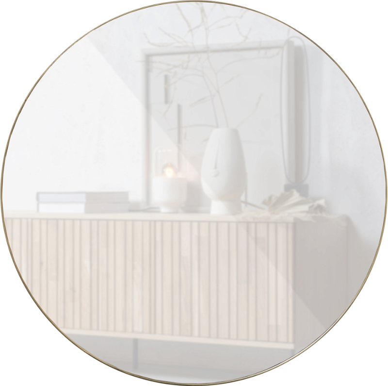 Doutzen Rundt Spejl Gylden H115x5x115 Cm Metal  8714713158997