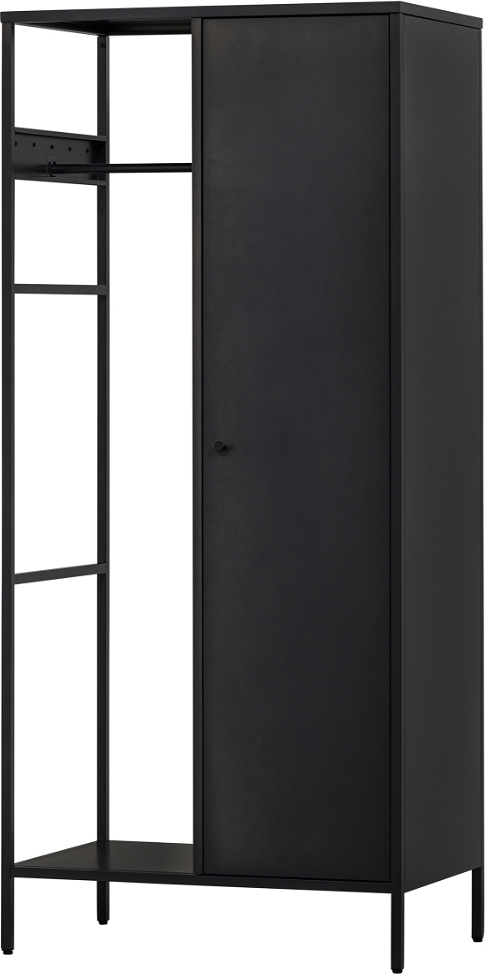 Coen Tøjskab i Grå Metal - Minimalistisk Design