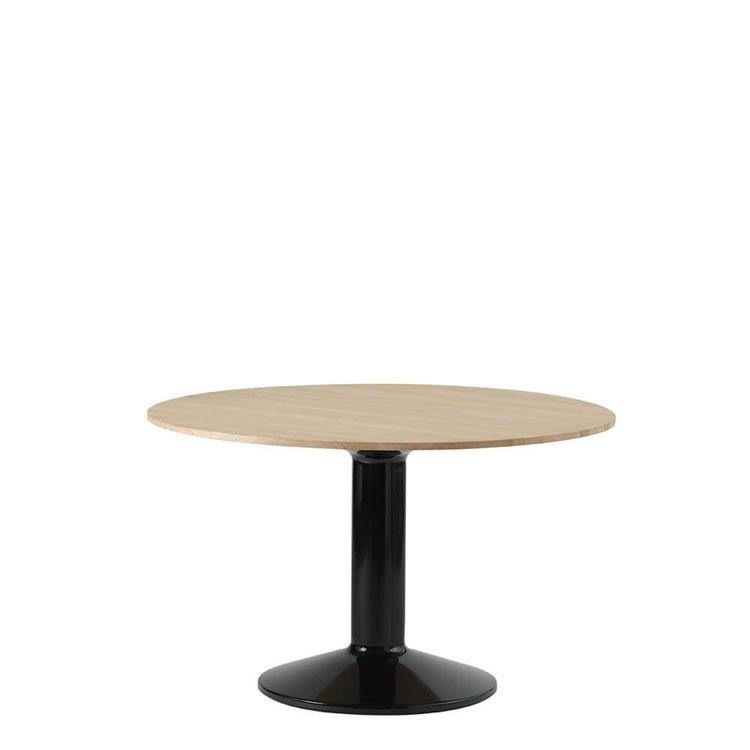 Muuto Midst Bord Ø120 - Sort Linoleum med Egetræ