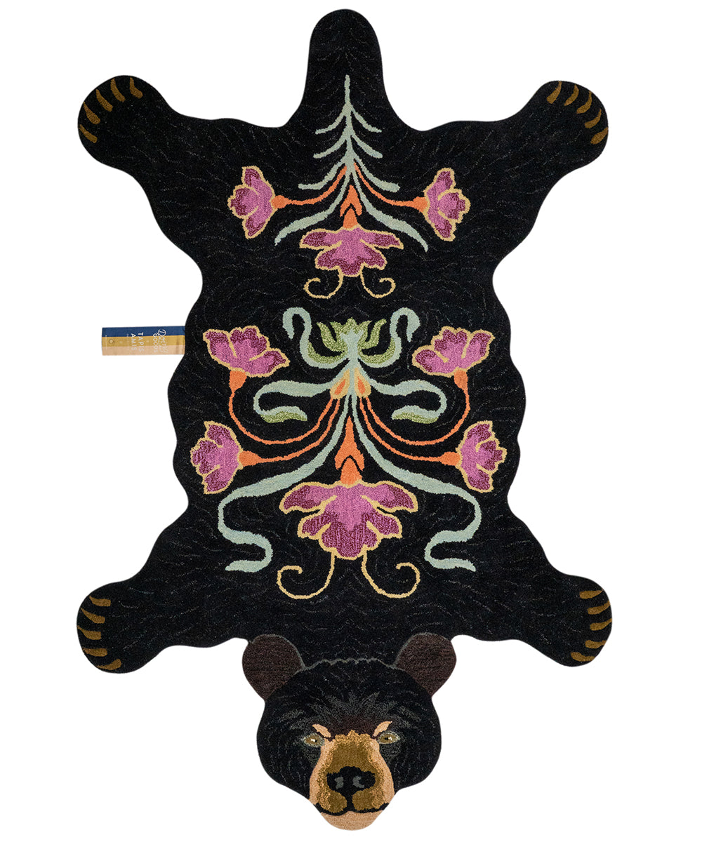 Blomstret Bjørn Tæppe Doing Goods - 241x164 Cm