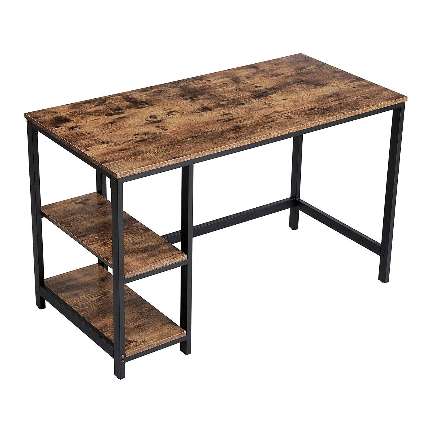 Skrivebord  Computerbord Med 2 Hylder 120 X 75 X 60 Cm Brun