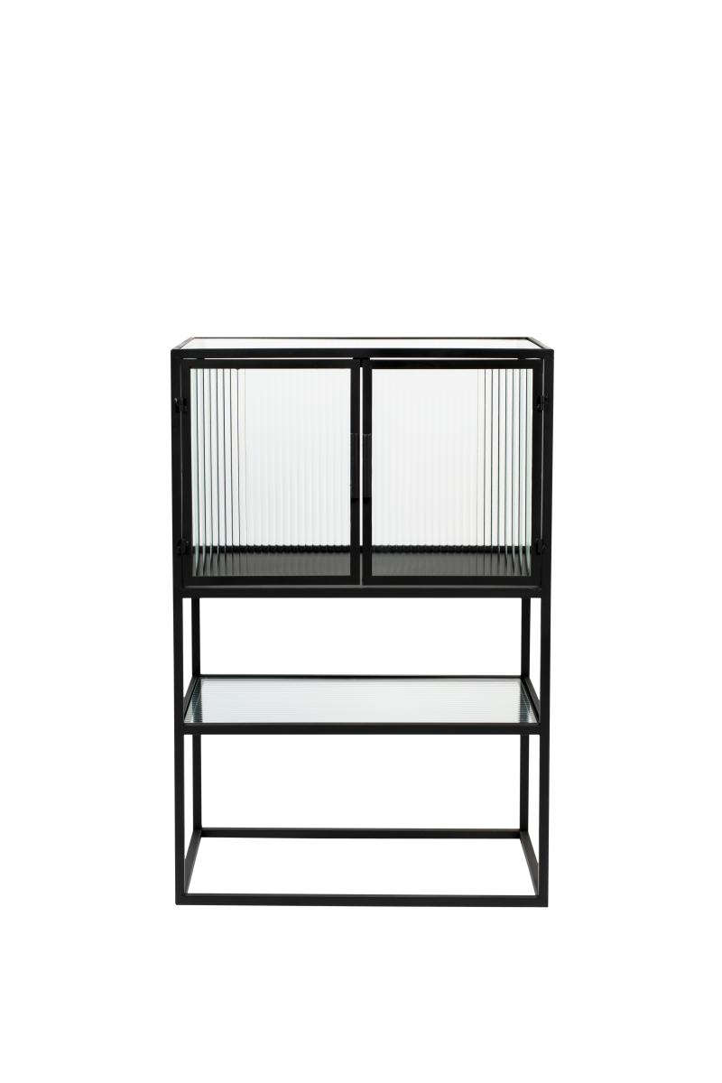 Dutchbone Boli Skab S M 2 Låger Og Hylder - Glas Og Sort Strygejern  8718548059085