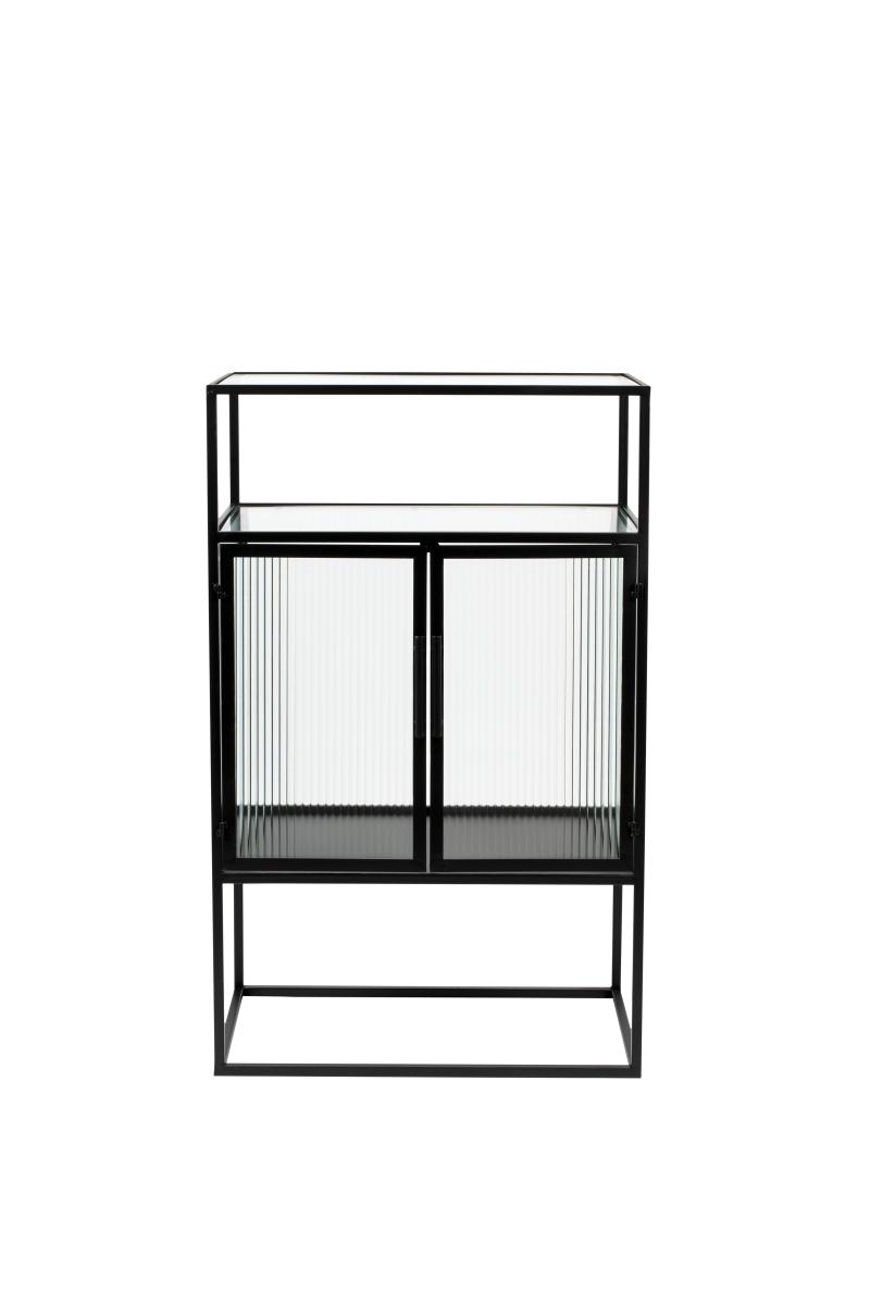 Dutchbone Boli Skab M M 2 Låger Og Hylder - Glas Og Sort Strygejern  8718548059092