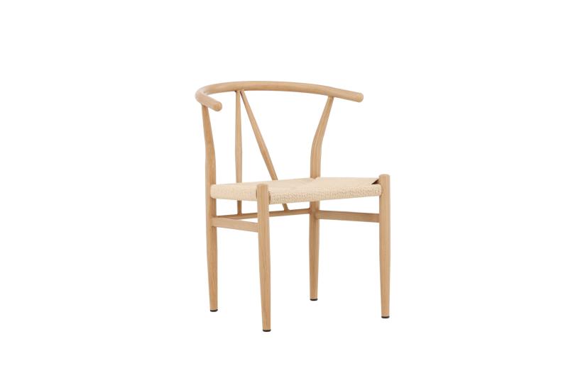 Venture Design Alfons Spisebordsstol M Armlæn - Beige Rattan Og Natur Stål  7340220822864
