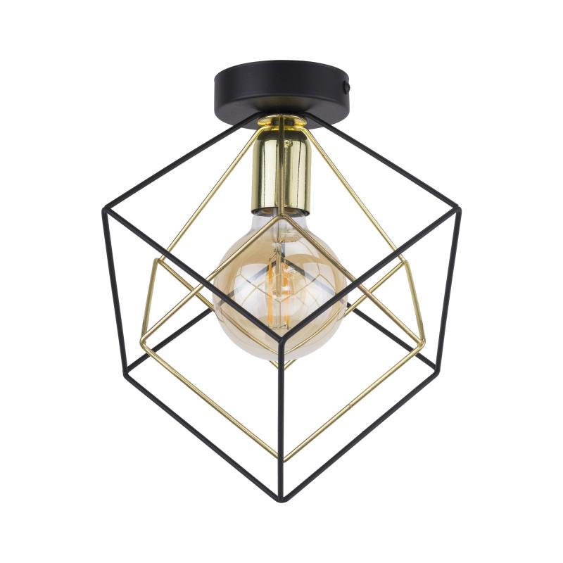 Tk Alambre Loftslampe  - Guld Og Sort Stål  5901780527020