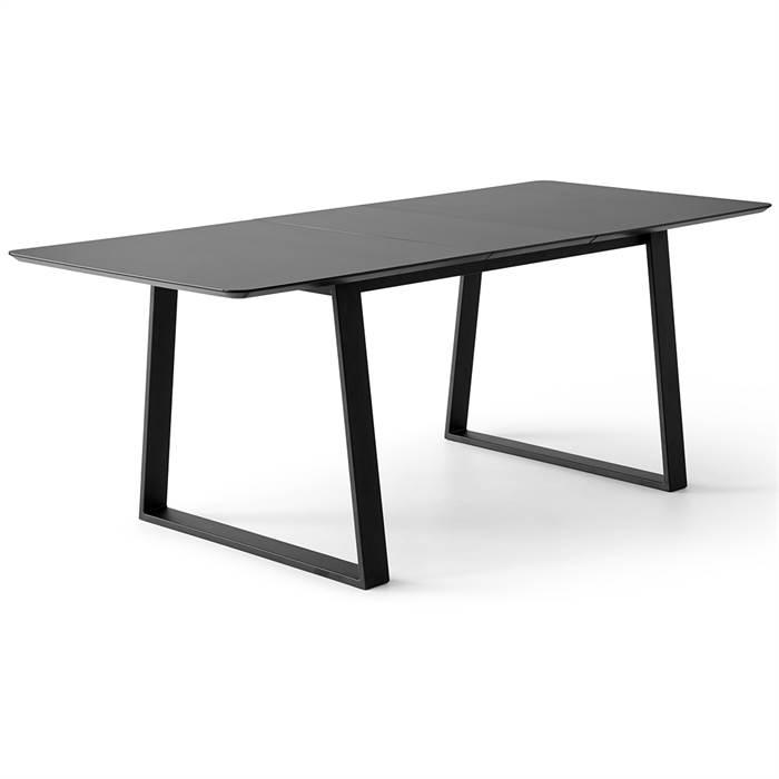 Meza By Hammel Spisebord - Boat - 210 X 100 Cm - Sort Antifinger Laminat - Trapez Stel