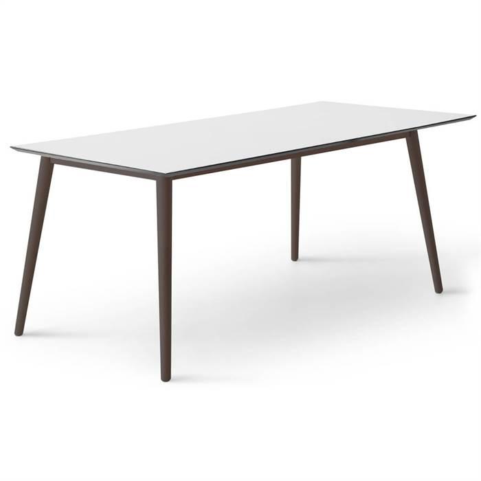 Meza By Hammel Spisebord - Boat - 210 X 100 Cm - Hvid Laminat - Ben I Sortbejdset Ask