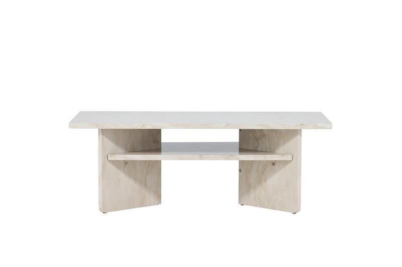 Venture Design ålesund Sofabord M Hylde Rektangulær - Beige Marmor Look Mdf 120x60  7340220802590