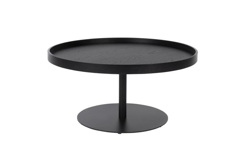White Label Living  White Label Living Yuri L Sidebord Rund - Sort Egefin?r Og Sort Jern ø70  8718548074057