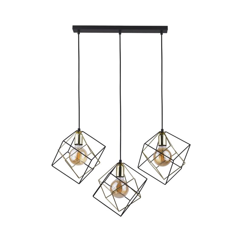 Tk Alambre Loftslampe M 3 Skærme - Guld Og Sort Stål  5901780526993