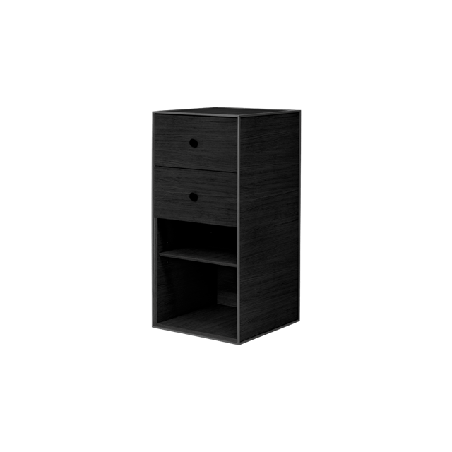 Audo Frame Skab 70 Med Hylde  2 Skuffer Sortbejdset Ask  5711879017635