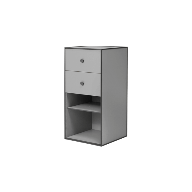 Audo Frame Skab 70 Med Hylde  2 Skuffer Mørkegrå  5711879017666