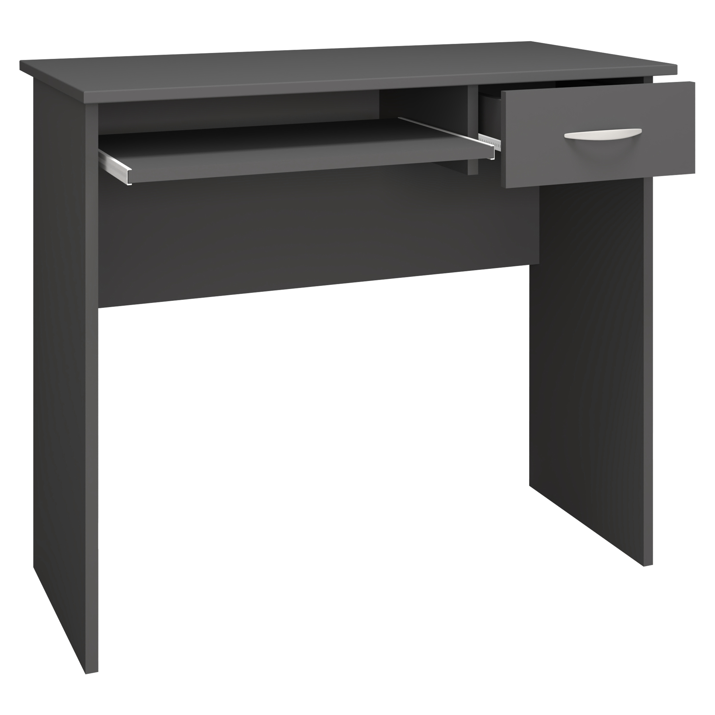 Vcm Nordic Arusa L Skrivebord M 1 Tastaturhylde Og 1 Skuffe - Antracitgrå Træ 85x50  4051814422478