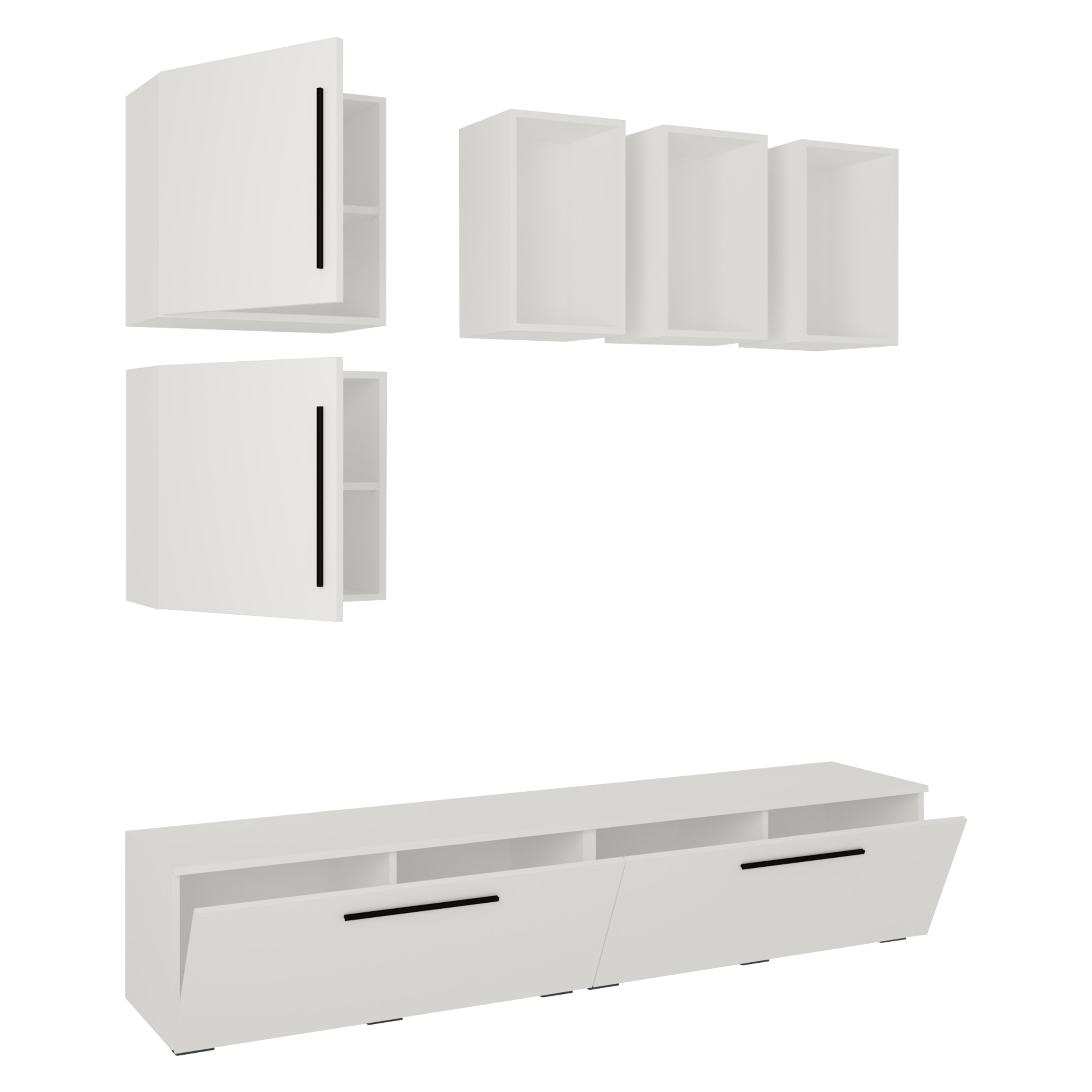 Vcm Nordic Arila L 7-tlg Reolsystem M 4 Låger 11 Rum 2 Hylder - Hvid Træ  4051814425288