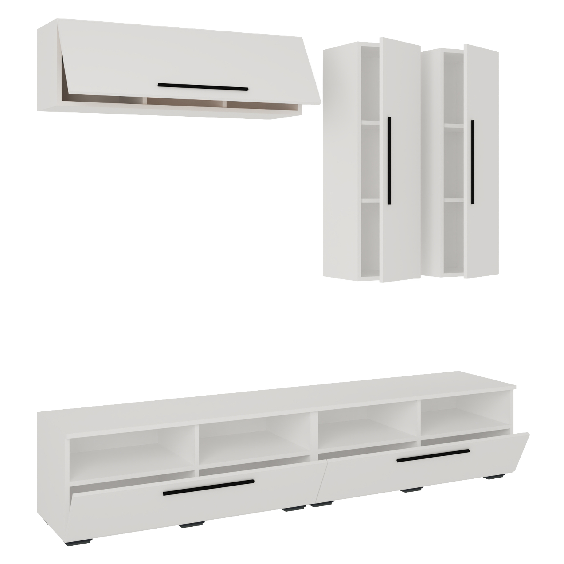 Vcm Nordic Arila Xl 5-tlg Reolsystem M 5 Låger 17 Rum 8 Hylder - Hvid Træ  4051814425325