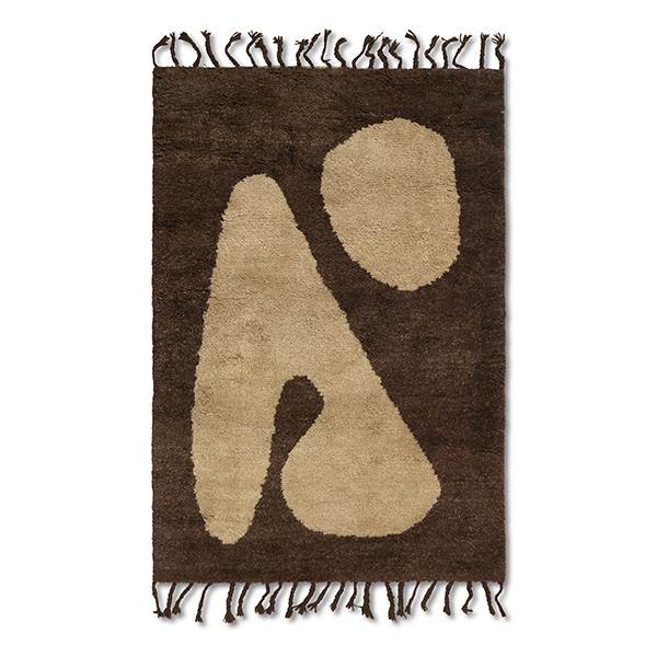 Ferm Living Abstract Tæppe - Brownoff-white  5704723283782