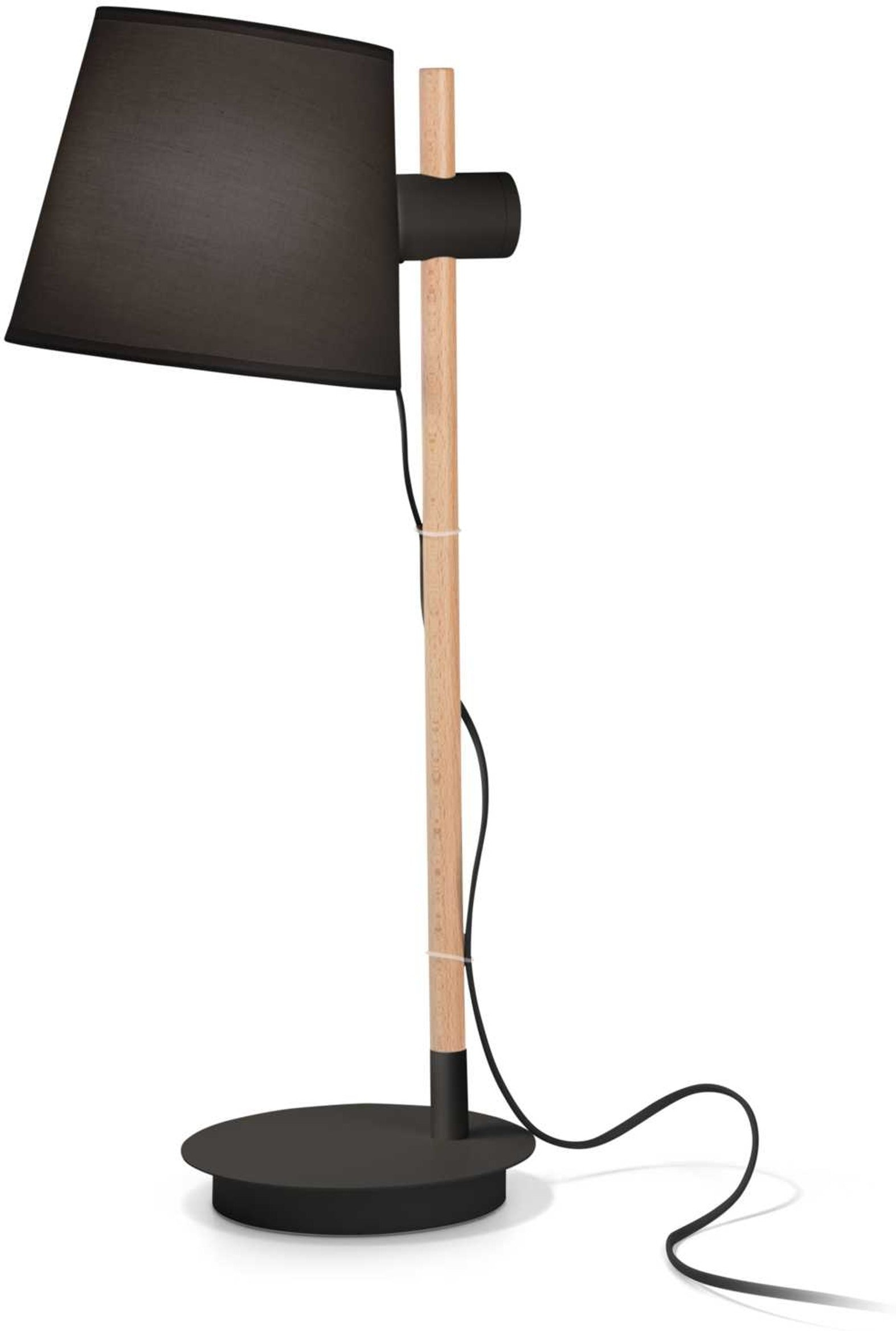 Axel Bordlampe E27 Max 1 X 60w E27 Sort Træ Stof L200xh660xb270mm  8021696272238