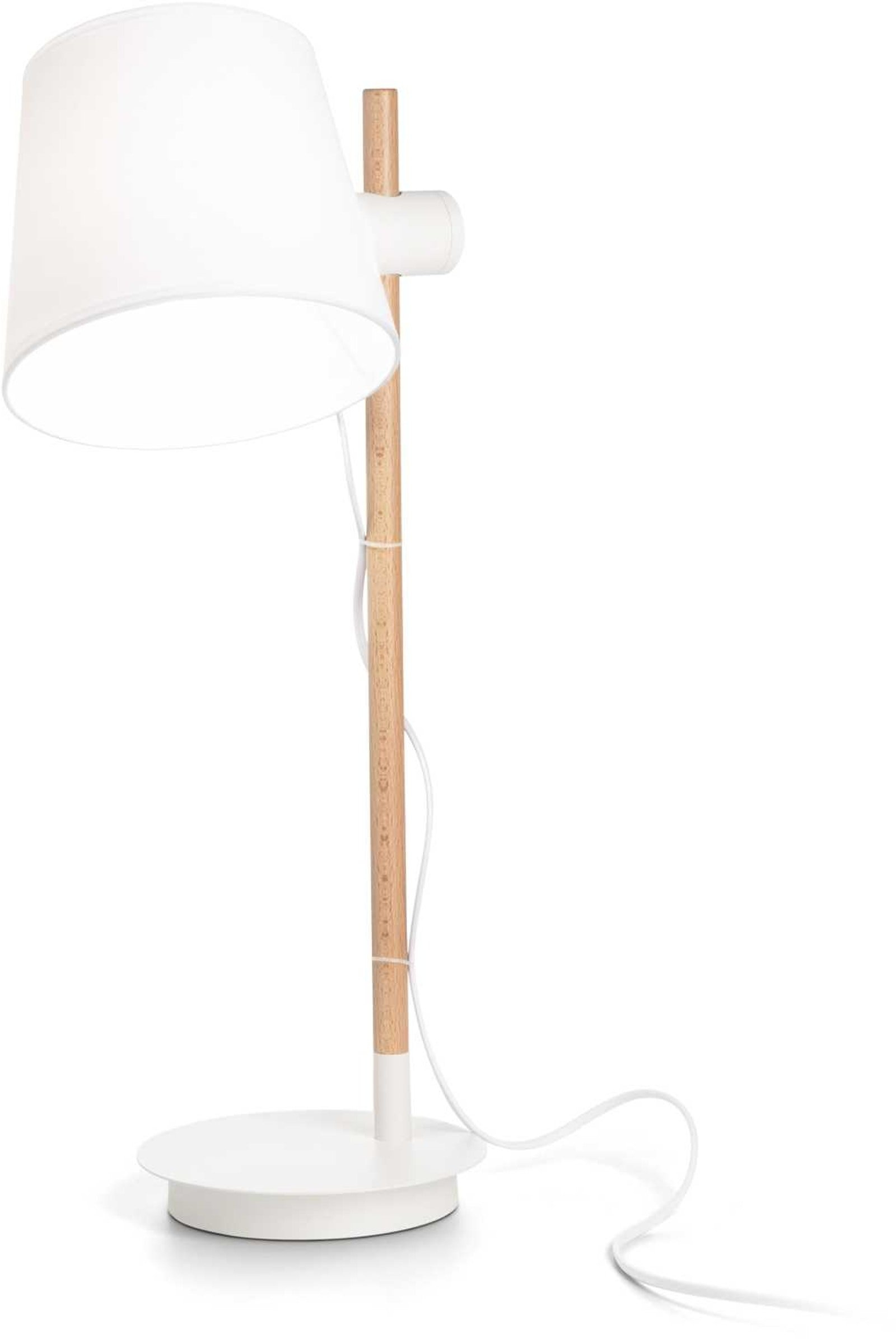Axel Bordlampe E27 Max 1 X 60w E27 Hvid Træ Stof L200xh660xb270mm  8021696282091