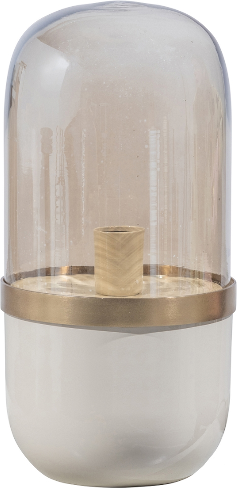 Flora Bordlampe Grå Metal Glas  8714713142576