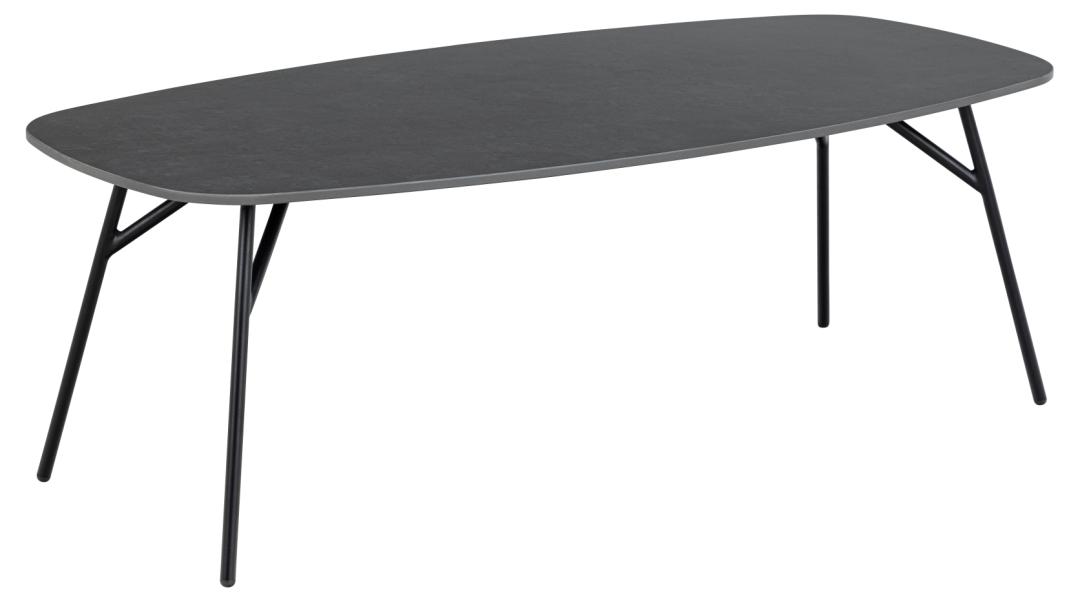 Act Nordic Caracas Sofabord Rektangulær - Sort Baku Ru Keramik Og Sort Stål 120x60  5713941338440
