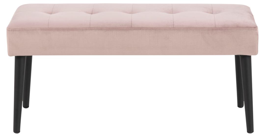 Act Nordic Rektangulær Glory Bænk M Special Syning - Dusty Rose Stof Og Sort Stål 95x38  5713941107954
