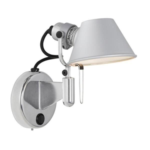 Artemide Tolomeo Micro Faretto Led Væglampe Dæmpbar Med Afbryder 3000k Aluminium  8052993019639