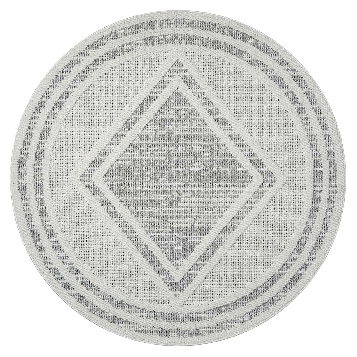 Tæppe Lindo 8853 Grå 200x200cm Rund  4262420642475