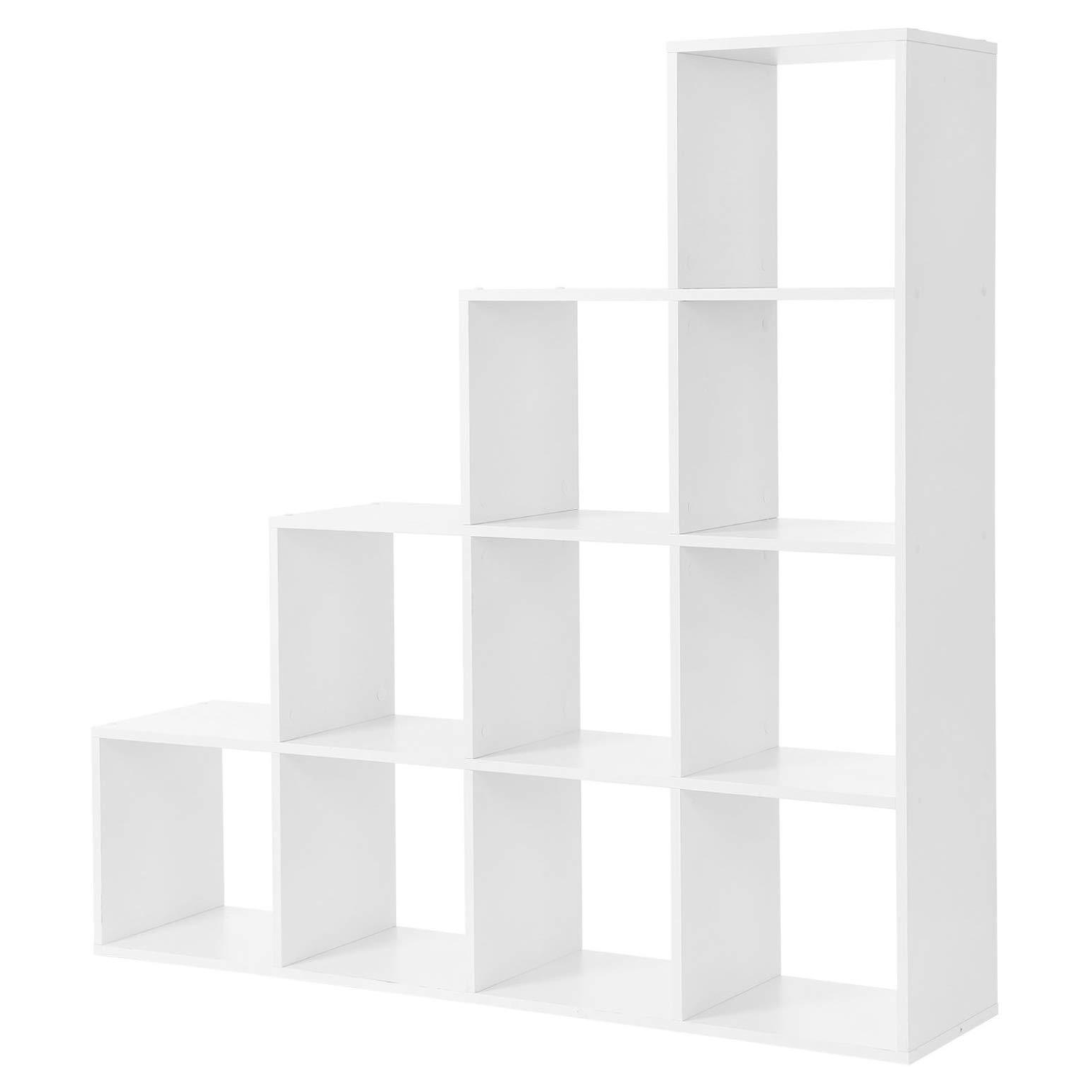 Bogreol  Rumdeler Med Trappetrin 130x130x29 Cm Hvid