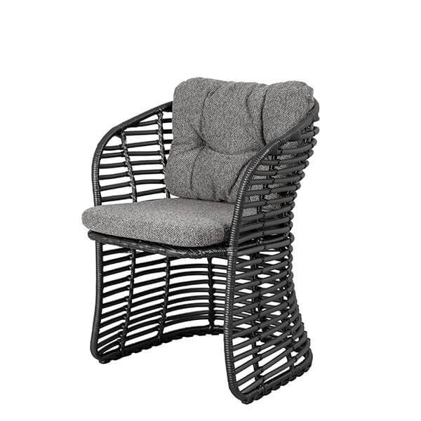 Cane-line Basket Havestol - Graphite Stel Med Hyndesæt