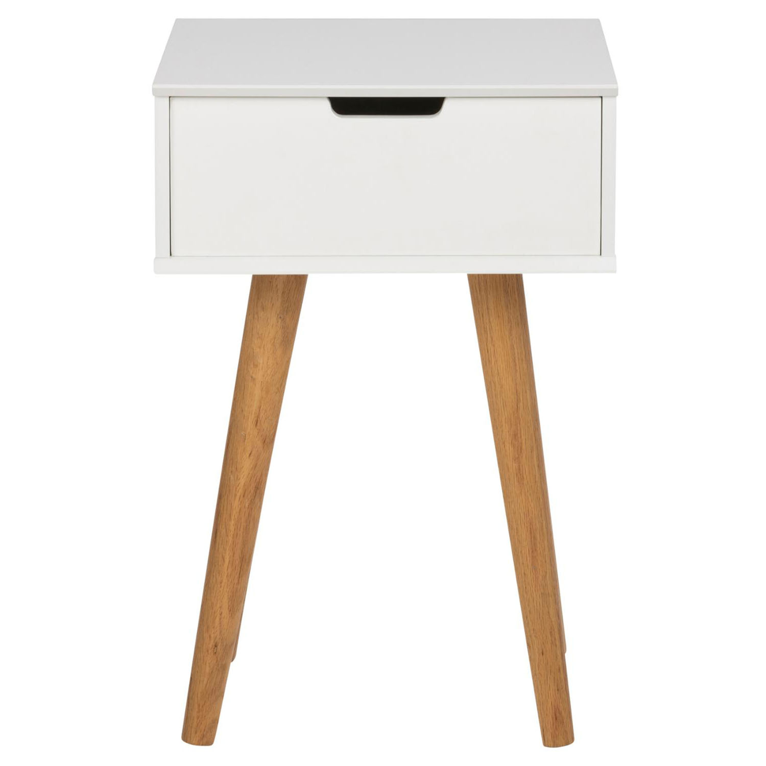 Act Nordic Mitra Sengebord M 1 Skuffe - Hvid Træ Og Natur Egetræ 40x30  5705994820508