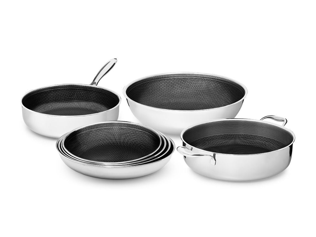 Handleless 7-pcs Mixed Cookware Set With Detachable Handle