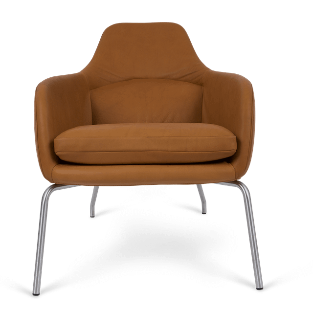 Bent Hansen Asento Lænestol Rustfrit Stålcognac  5713911003842