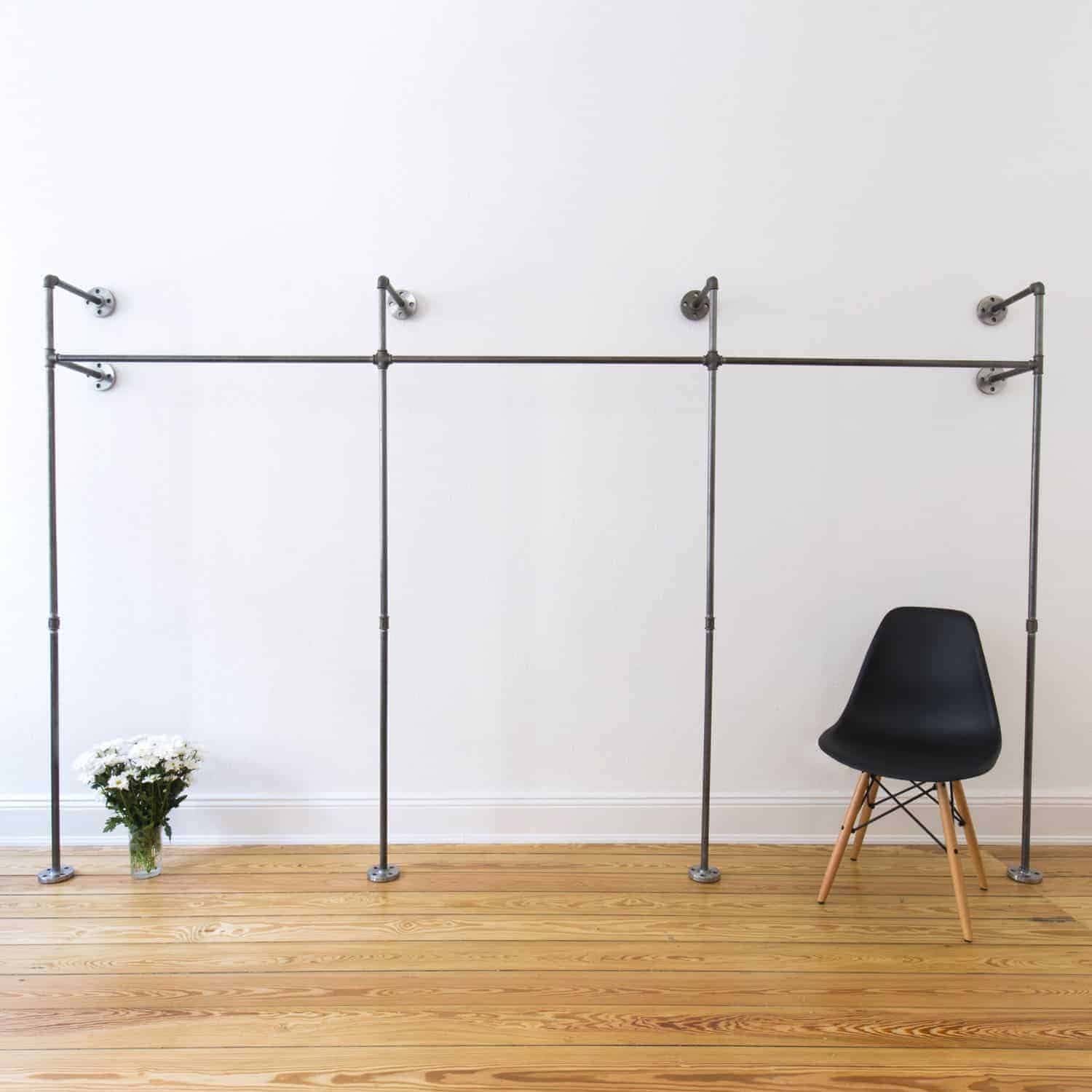 åben Garderobe ? Triple High B300xh190xd30cm Fås I Sort Og Sølvfarve