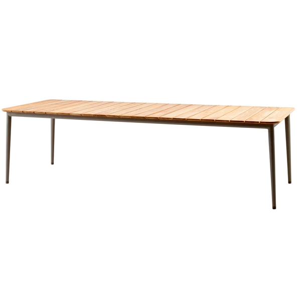 Cane-line Core Havebord - 274x90 Cm - Stel: Lavagrå - Bordplade Teak  5711877032166