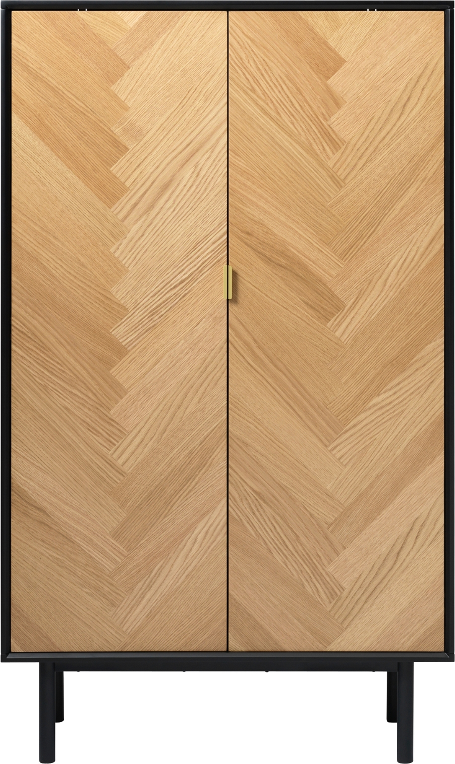 Calvi Skab Med Sildebenslåger Natur H160x40x95 Cm Egetræ  5704745089706