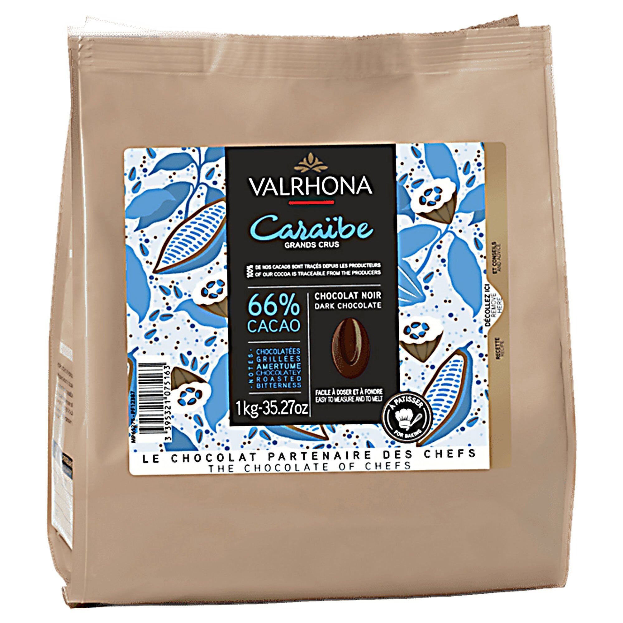 Caraibe 66 Mørk Chokolade 1 Kg  3395321075163
