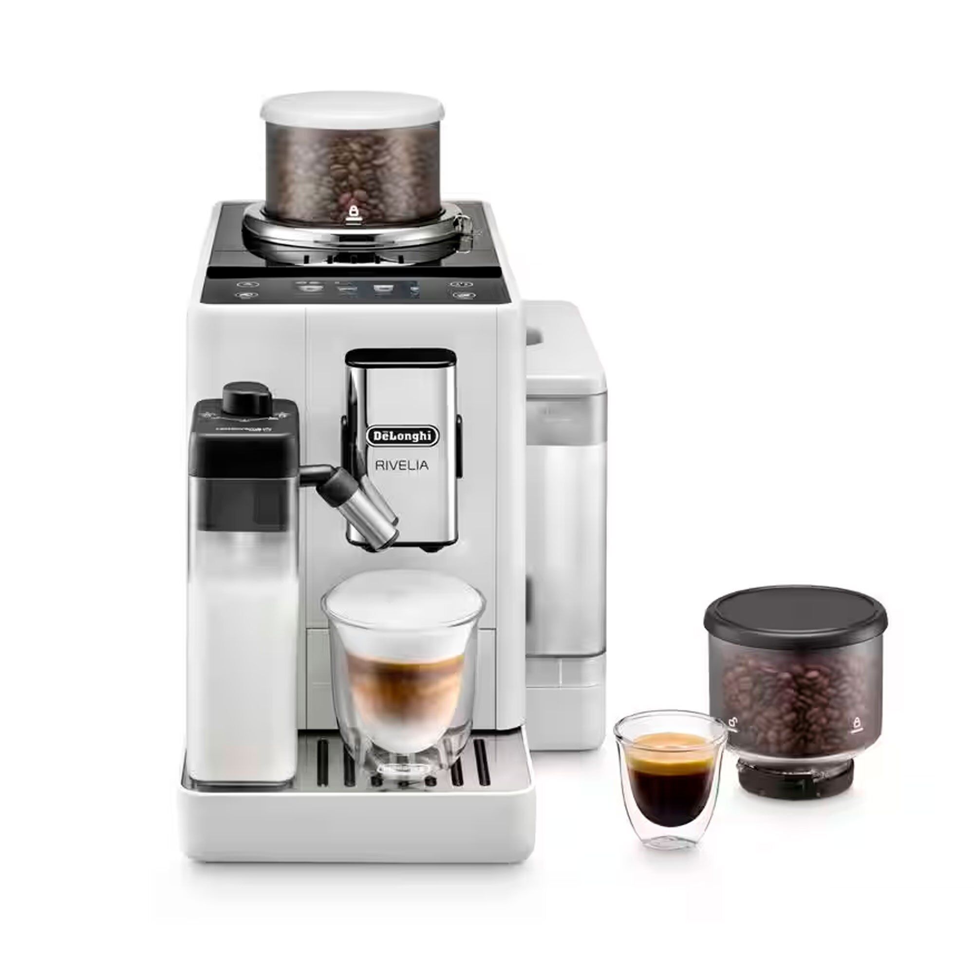 Delonghi Rivelia Exam44055w Helautomatisk Kaffemaskine Hvid  8004399026629