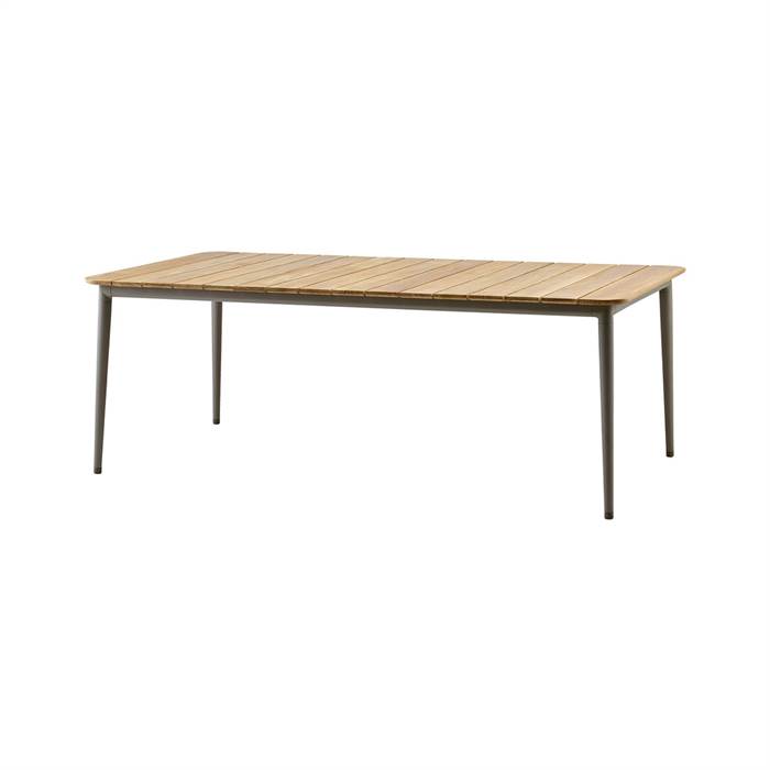 Cane-line Core Havebord - 210x90 Cm - Stel: Taupe - Bordplade: Teak  5711877032142
